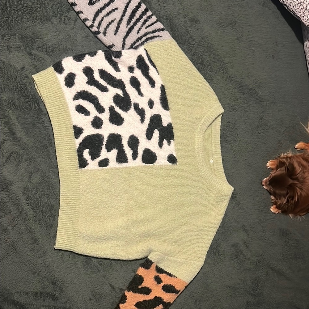 Colorful Animal Print Sweater